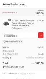 CHARLESTOND10 coupon verification screenshot