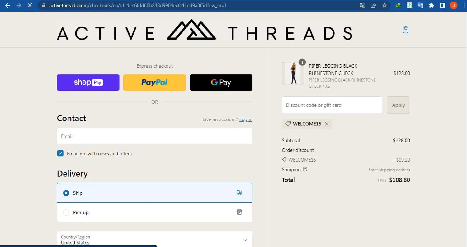 Active Threads Promo Codes - 15% Off Coupons Jan 2026