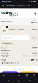 Amanda coupon verification screenshot