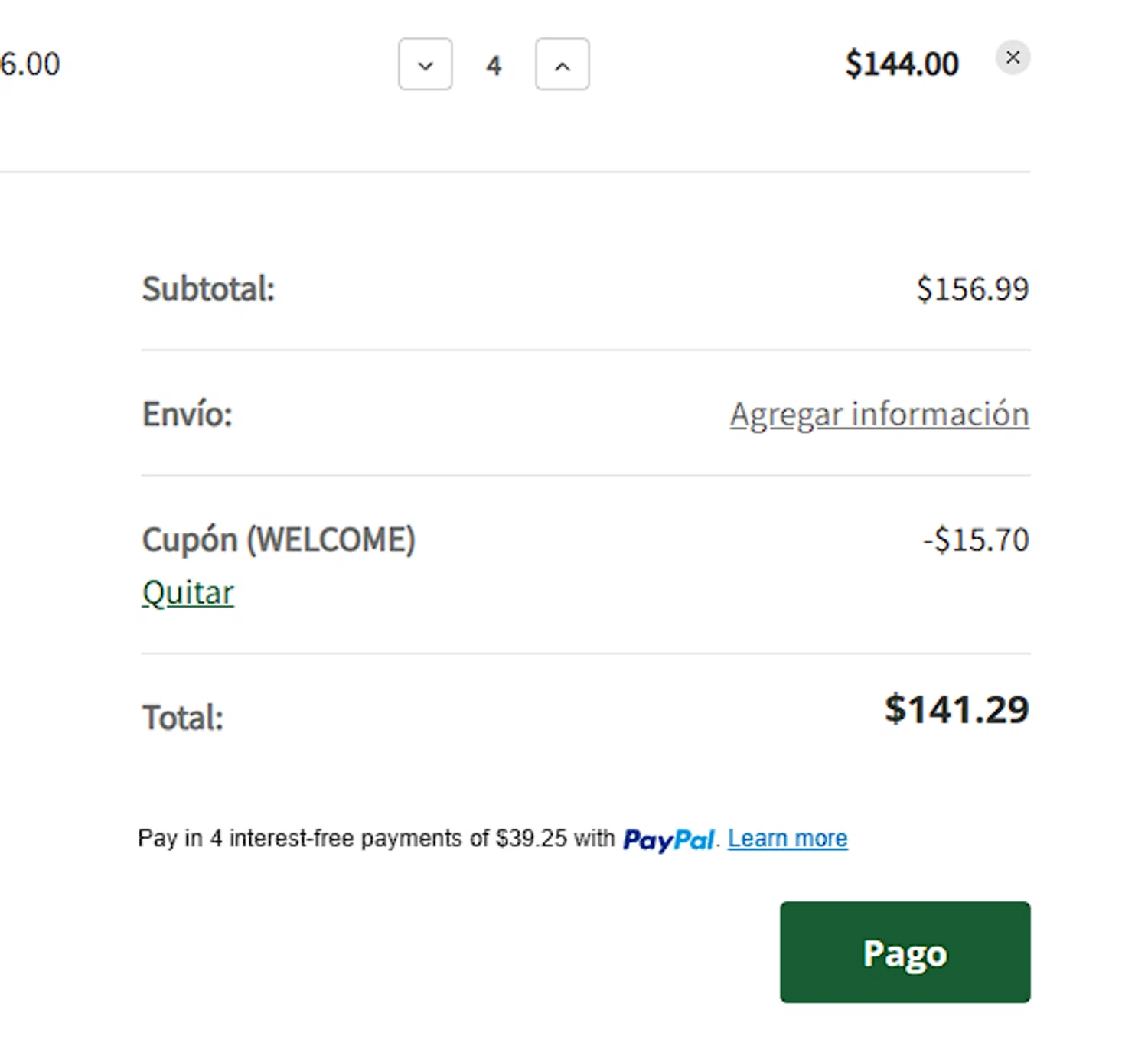 Acurea USA promo code screenshot showing code WELCOME applied at Acurea USA checkout page. Uploaded by SimplyCodes community member DECOPENH on May 15, 2025
