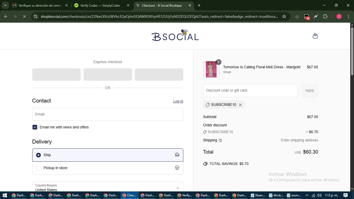 A Cut Above discount code screenshot showing code SUBSCRIBE10 applied at A Cut Above checkout page. Uploaded by SimplyCodes community member WisePro3739 on May 2, 2025