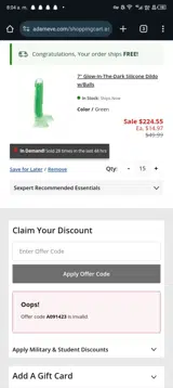 A091423 coupon verification screenshot