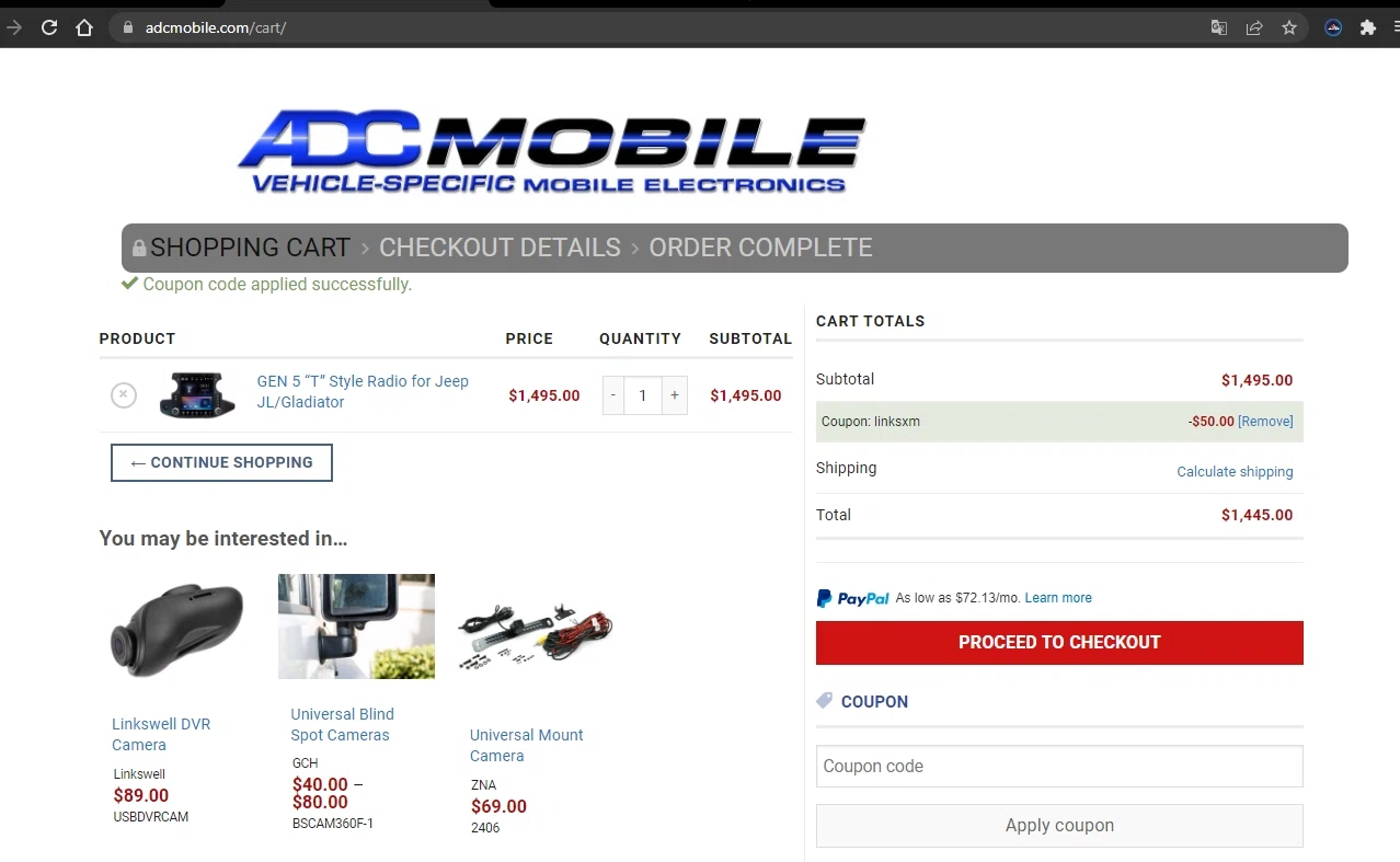 where to use ADC Mobile promo code box