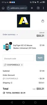 Addice coupon verification screenshot