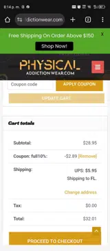 full10% coupon verification screenshot