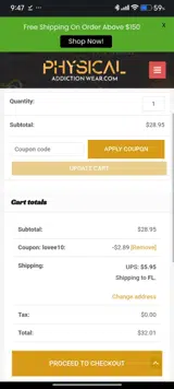 lovee10 coupon verification screenshot
