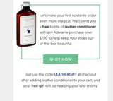 LEATHERGIFT coupon verification screenshot