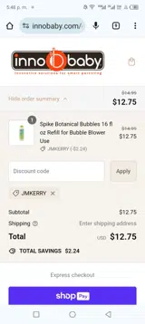 Jamie10 coupon verification screenshot