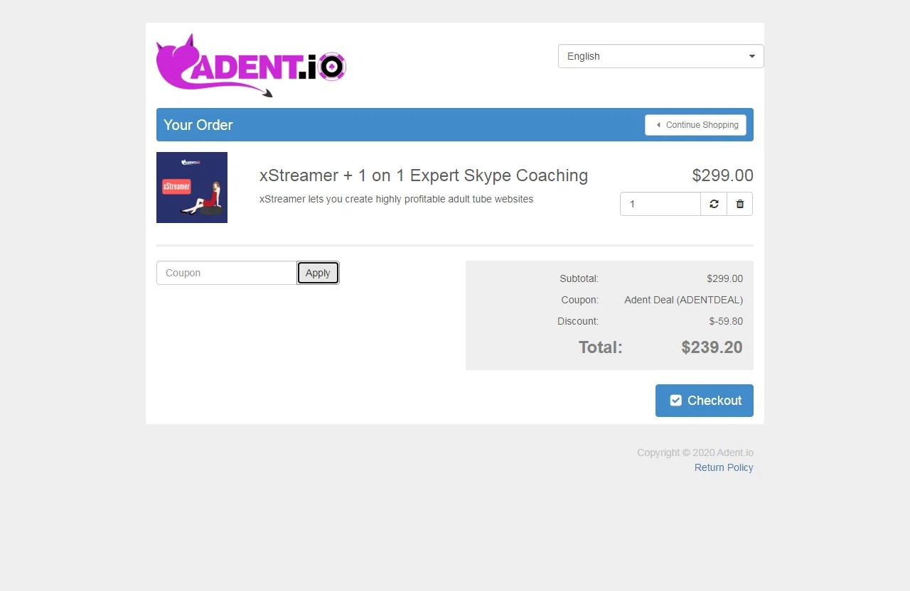 how to use Adent.Io coupons