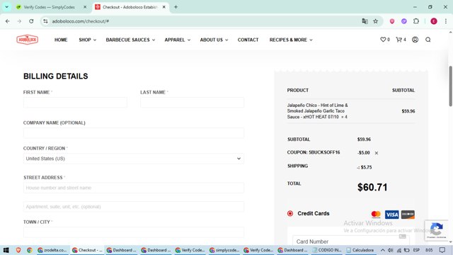 Adoboloco checkout page showing Adoboloco coupon code box | Screenshot taken by SimplyCodes community member on Aug 18, 2025