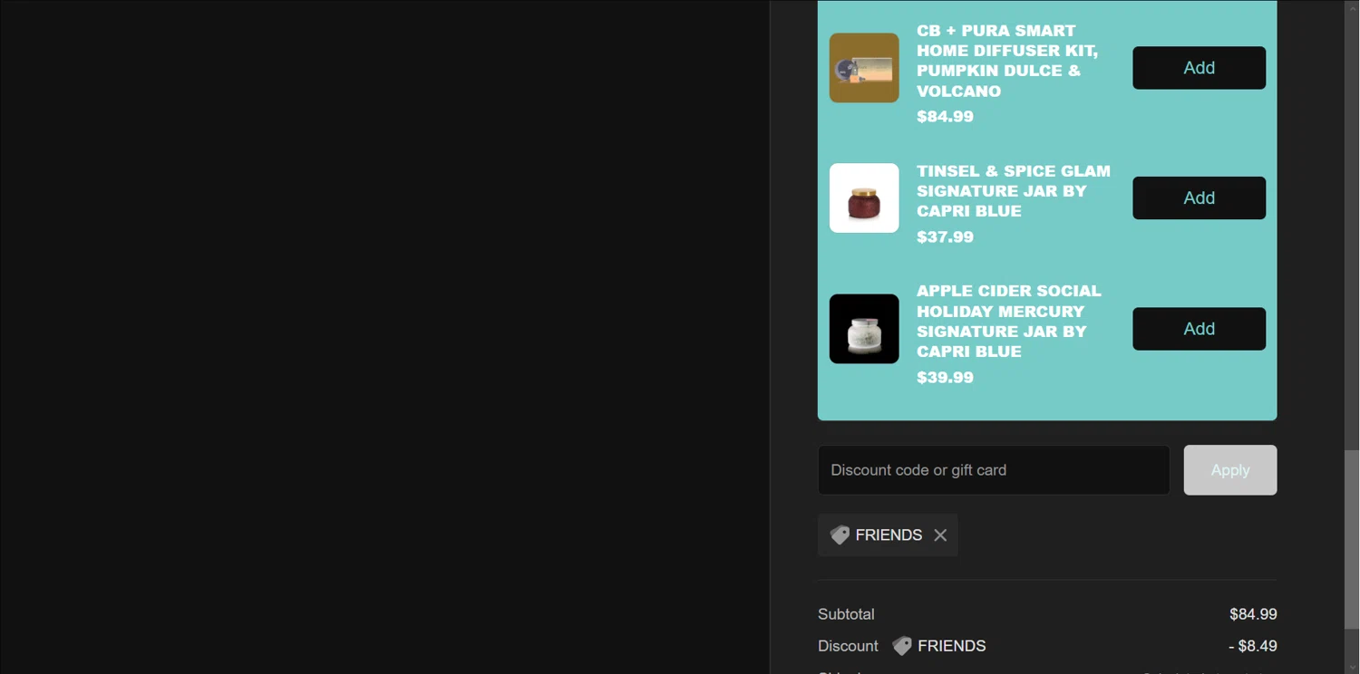 A. Dodson's checkout page showing A. Dodson's promo code box | Screenshot taken by SimplyCodes community member on Oct 28, 2023