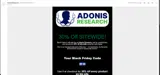 Adonis Research coupon verification screenshot
