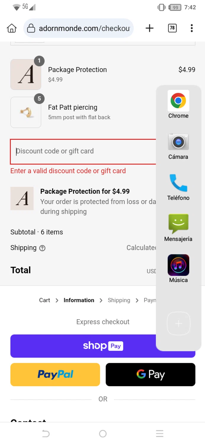 Adornmonde coupon code screenshot showing code HAPPYWOMENSDAY applied at Adornmonde checkout page. Uploaded by SimplyCodes community member EpicPilot2189 on Mar 24, 2025