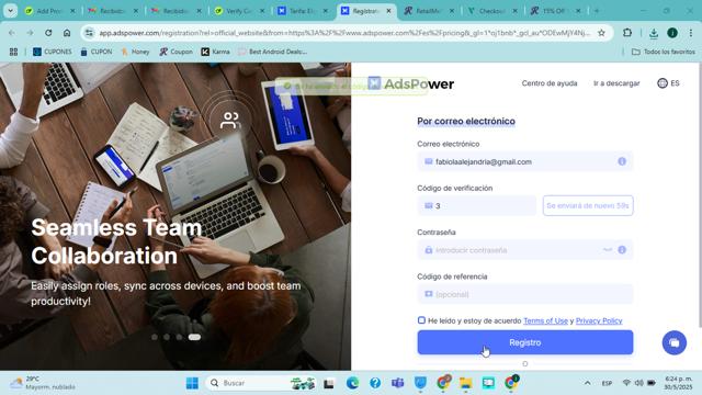 Adspower checkout page showing Adspower coupon code box | Screenshot taken by SimplyCodes community member on May 30, 2025