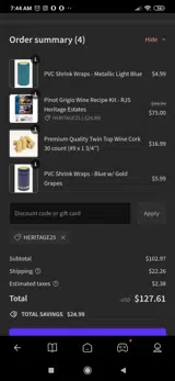 Heritage25 coupon verification screenshot