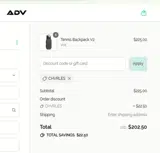 ADV Tennis coupon verification screenshot