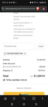 35CHG078EUF1ZK coupon verification screenshot