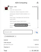 MEMORIAL coupon verification screenshot