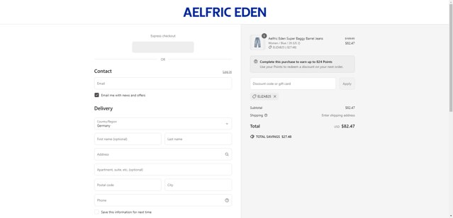 Aelfric Eden Promo Codes (9 Verified) - 30% Off Jun 2025