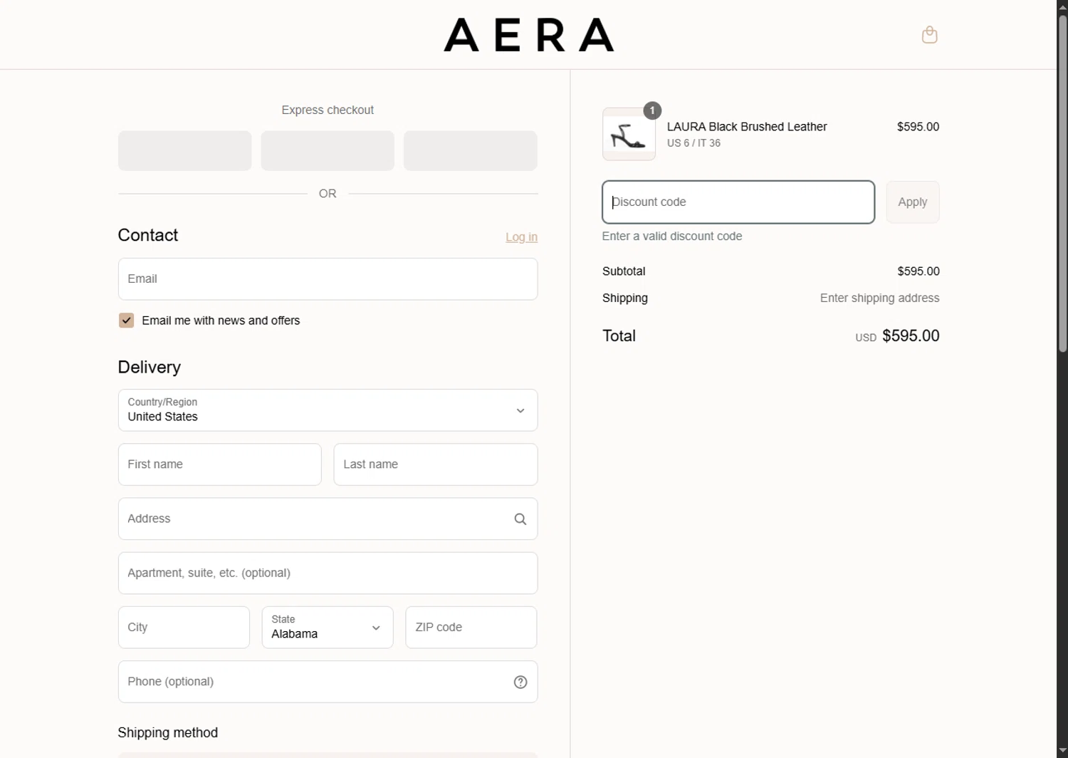 AERA discount code screenshot showing code FAYE15 applied at AERA checkout page. Uploaded by SimplyCodes community member GoldPhoenix3793 on Jul 14, 2025