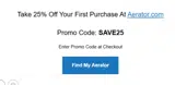 SAVE25 coupon verification screenshot