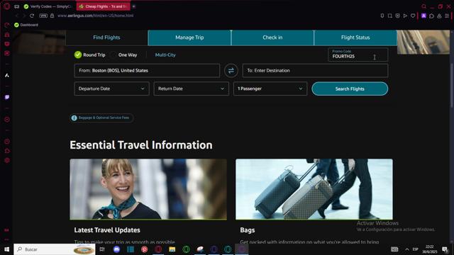 Aer Lingus checkout page showing Aer Lingus promo code box | Screenshot taken by SimplyCodes community member on Jul 1, 2025
