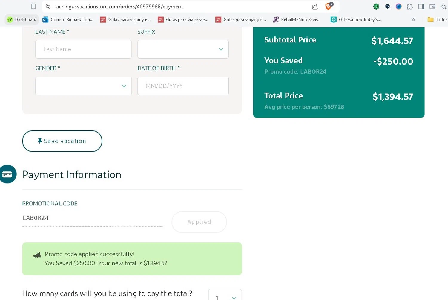 Aer Lingus Promo Codes up to 300 Off October 2024