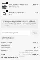 MONKWRX coupon verification screenshot