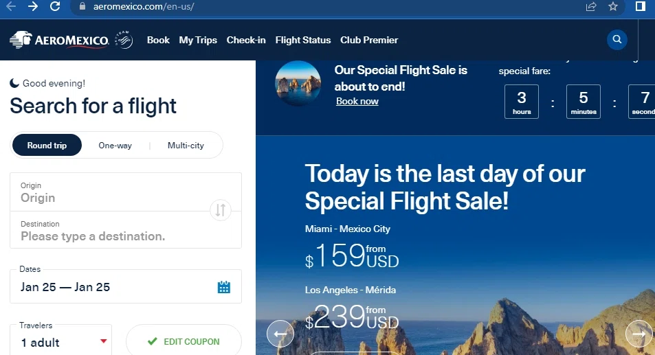 AeroMexico US Promo Codes & Cyber Monday 2024 Deals 50 Off