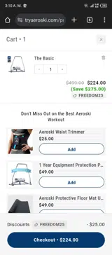 FREEDOM25 coupon verification screenshot