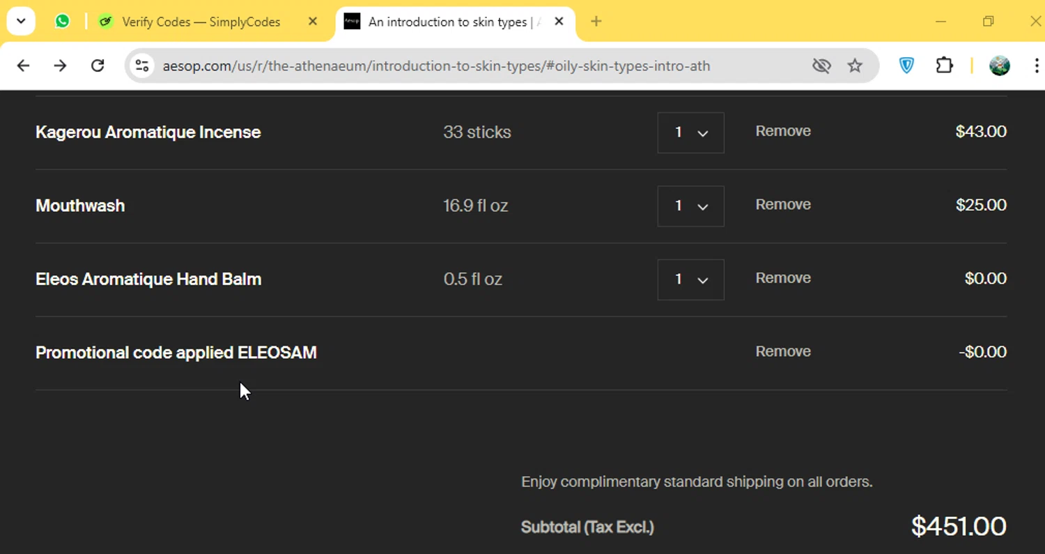 Aesop Promo Codes - $10 Off | January 2025