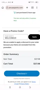Air Force Falcons Fan Shop coupon verification screenshot