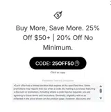 25OFF50 coupon verification screenshot
