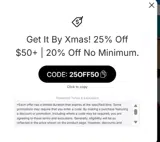 25OFF50 coupon verification screenshot