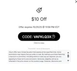 VAFKLQ3X coupon verification screenshot