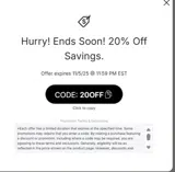 20OFF coupon verification screenshot