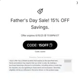 15OFF coupon verification screenshot