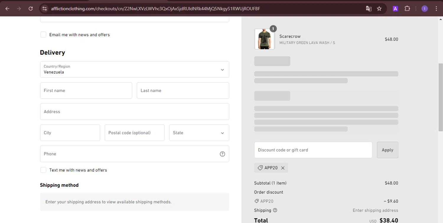 Affliction Clothing Promo Codes & Black Friday 2024 Deals - $15 Off