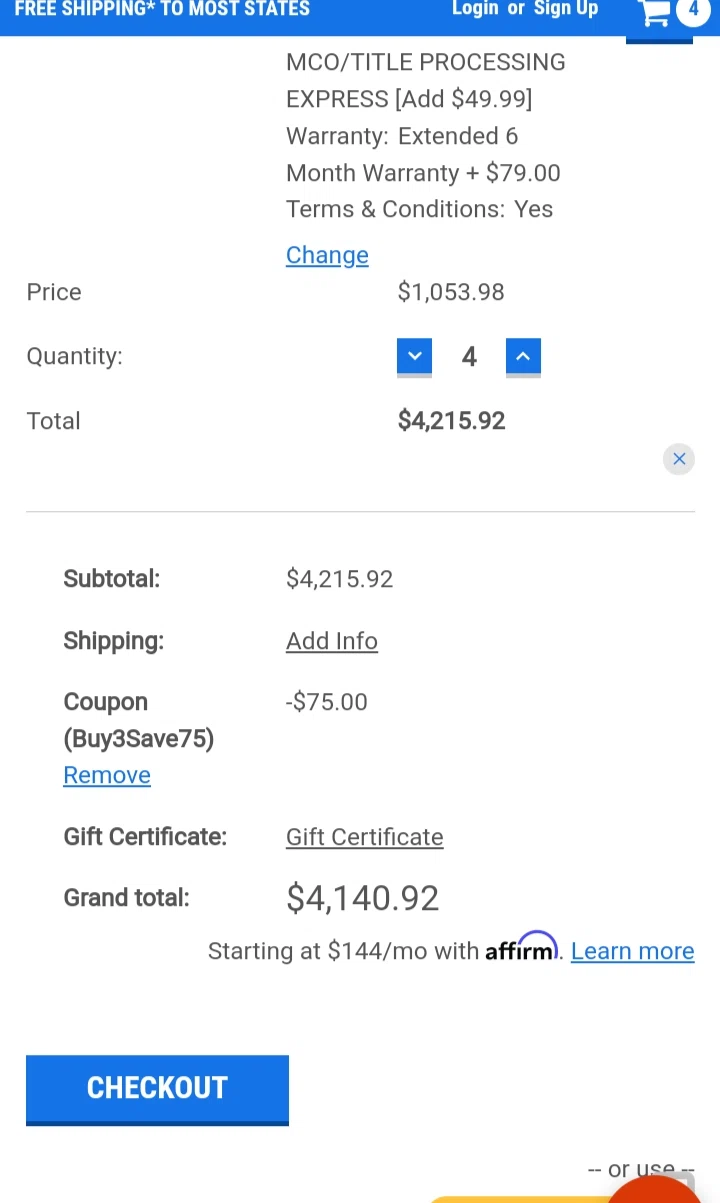 Affordable ATV checkout page showing Affordable ATV promo code box | Screenshot taken by SimplyCodes community member on Aug 5, 2023