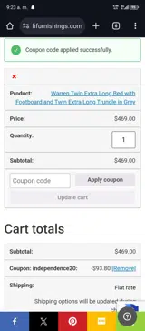 INDEPENDENCE20 coupon verification screenshot