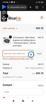 WARM coupon verification screenshot