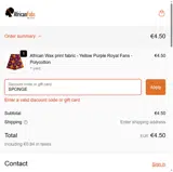 SPONGE coupon verification screenshot