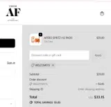 WELCOME15 coupon verification screenshot