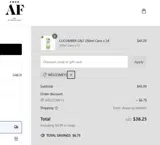 WELCOME15 coupon verification screenshot