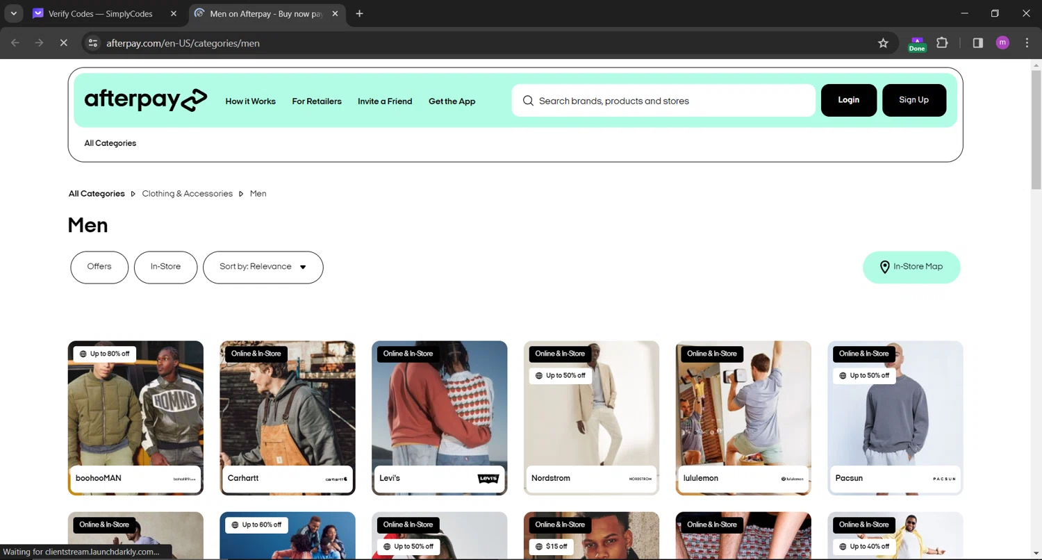 Afterpay checkout page showing Afterpay promo code box | Screenshot taken by SimplyCodes community member on Dec 19, 2023