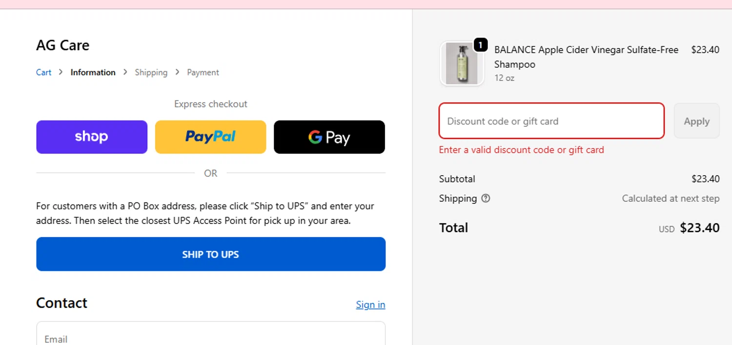 AG Care discount code screenshot showing code KNOJI20 applied at AG Care checkout page. Uploaded by SimplyCodes community member salepmigajera on Nov 14, 2025