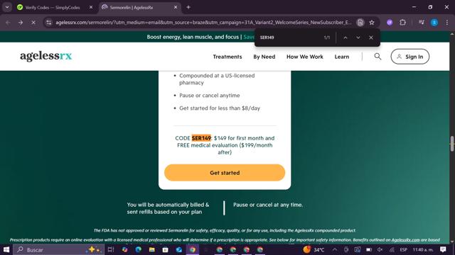 AgelessRx checkout page showing AgelessRx promo code box | Screenshot taken by SimplyCodes community member on Sep 10, 2025