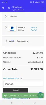 NX50JCIZX7 coupon verification screenshot