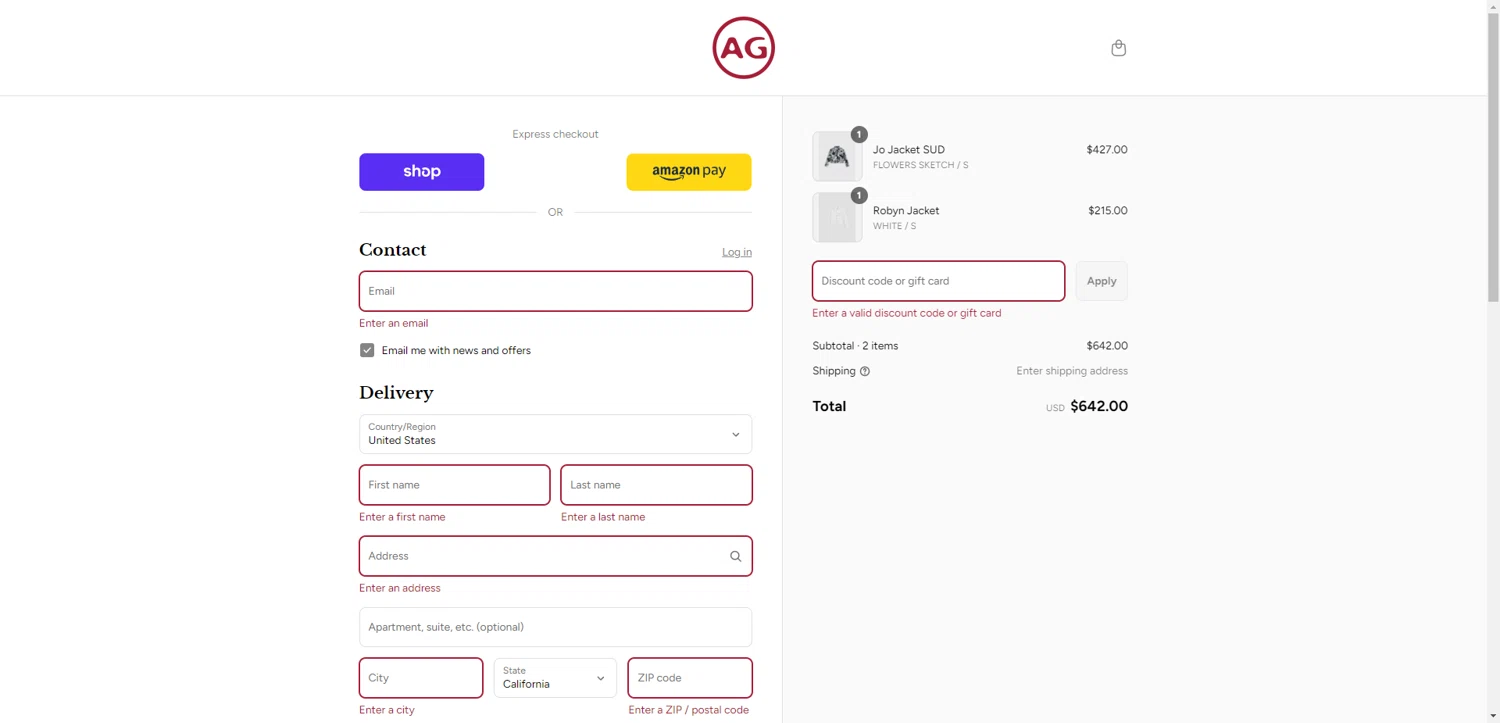 AG Jeans discount code screenshot showing code GoLoot10 applied at AG Jeans checkout page. Uploaded by SimplyCodes community member CleverHawk1744 on Aug 29, 2025