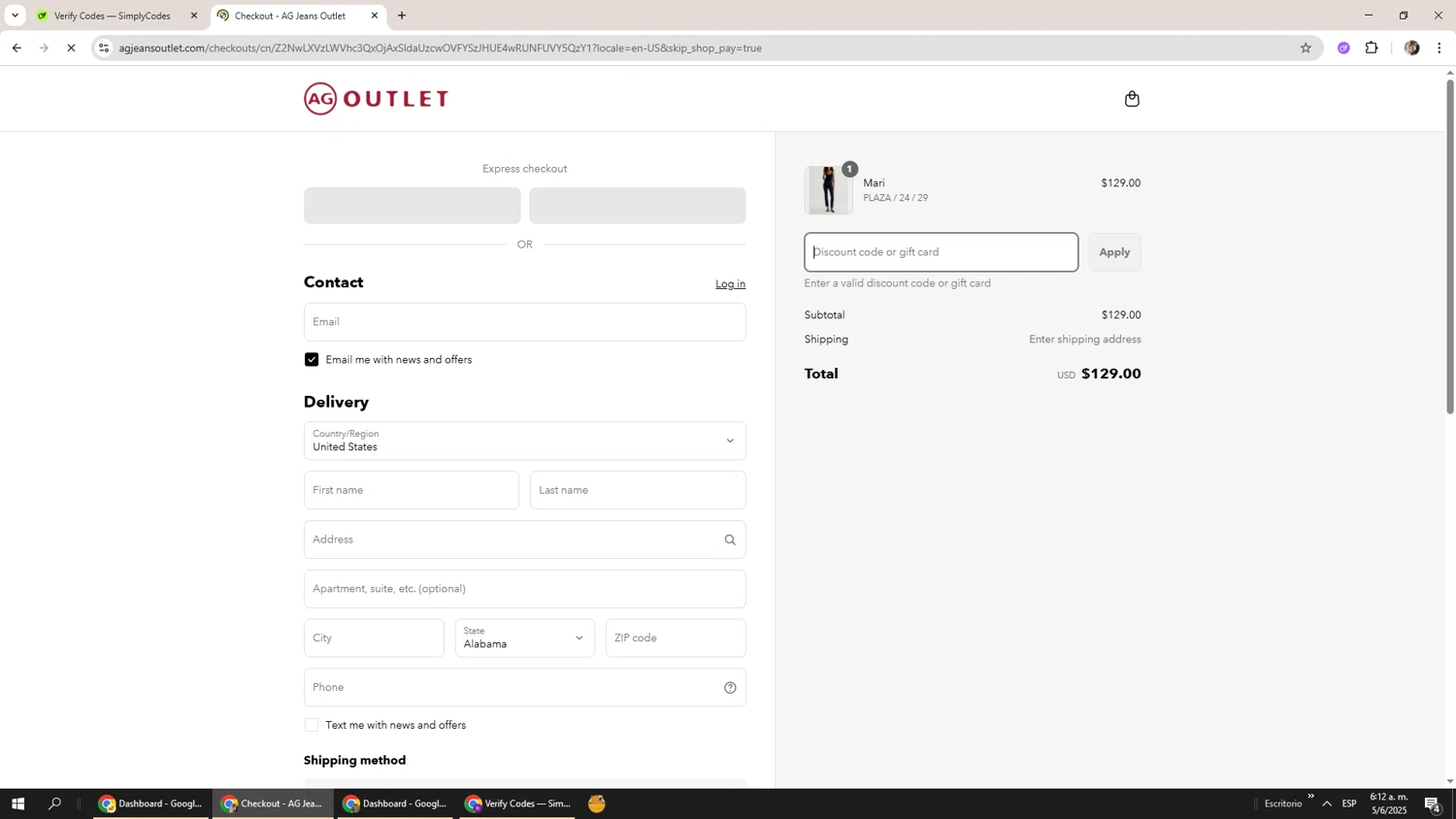 AG Jeans Outlet coupon code screenshot showing code EXTRA-20%-OFF applied at AG Jeans Outlet checkout page. Uploaded by SimplyCodes community member Levi_Ackerman on Jun 5, 2025